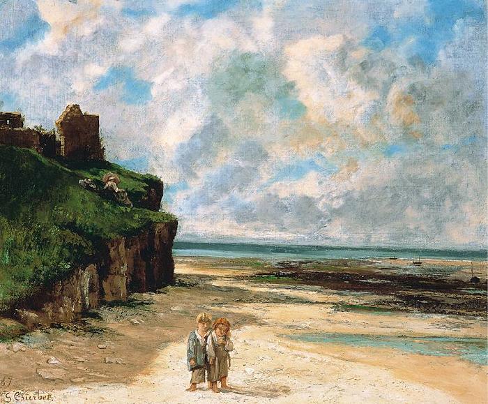 Gustave Courbet The Beach at Saint-Aubin-sur-Mer china oil painting image